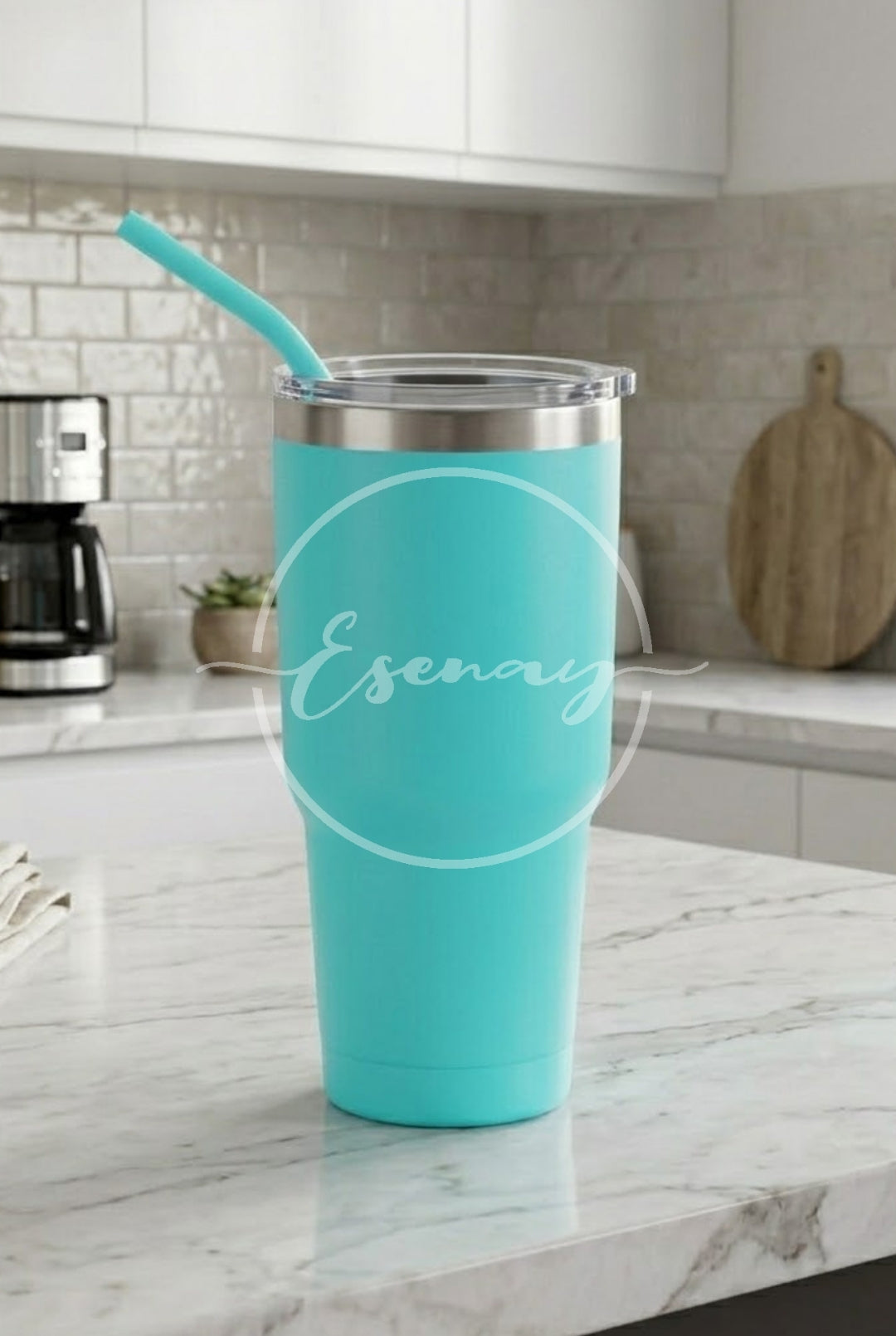 MakerFlo 30oz Tumbler Image | 1 Styled Image Mockup | Teal