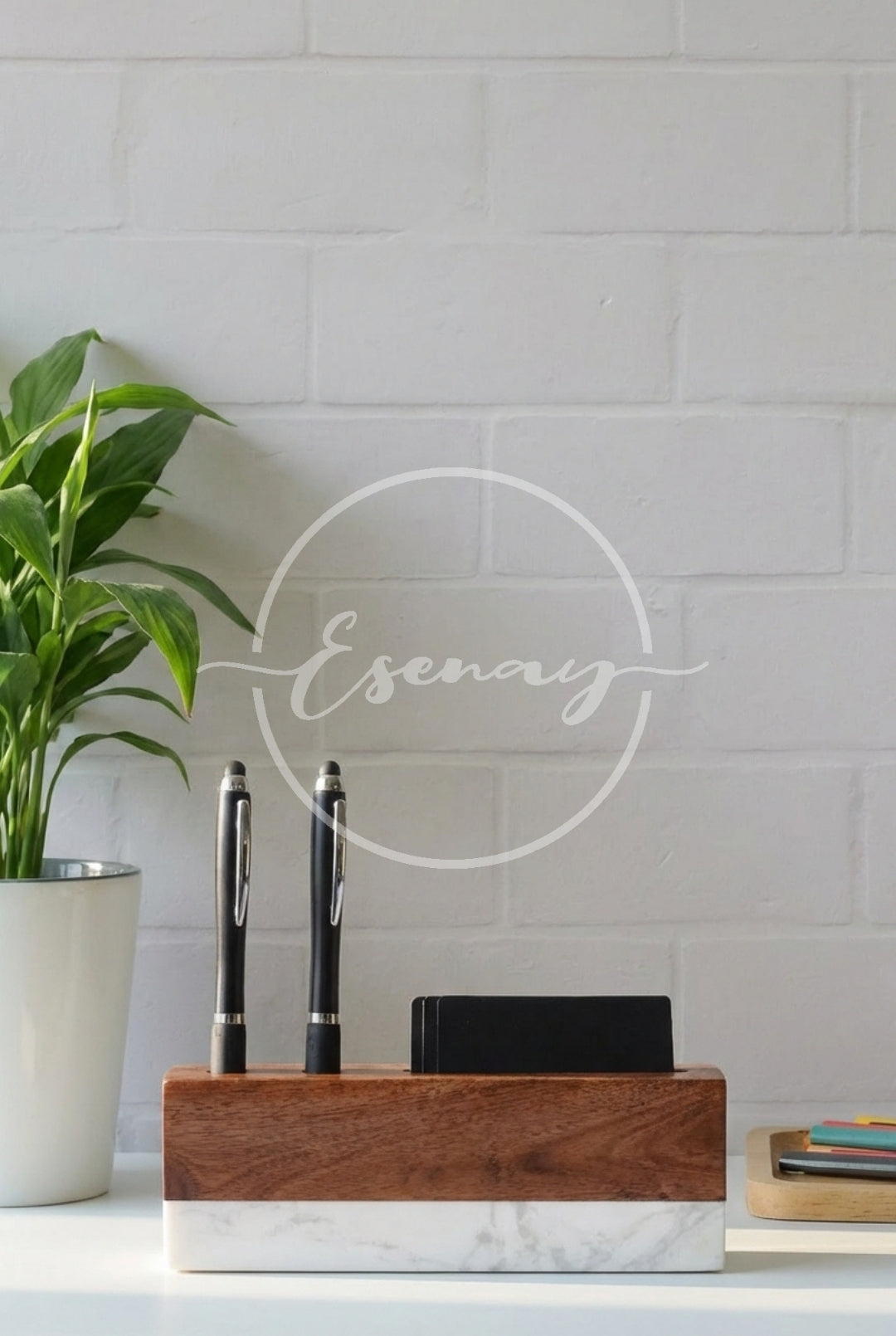 MakerFlo Marble Desk Name Plate Images Bundle | 3 Styled Image Mockups