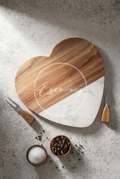 MakerFlo Heart Serving Board Images Set 2 | 2 Styled Image Mockups