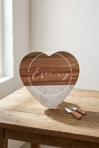 MakerFlo Heart Serving Board Images Set 4 | 2 Styled Image Mockups
