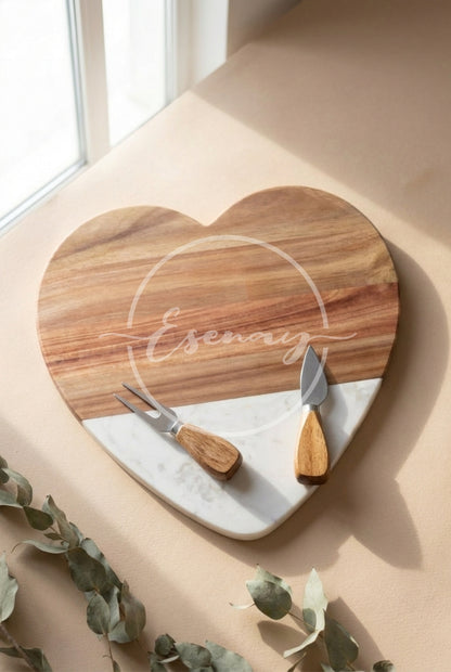 MakerFlo Heart Serving Board Images Set 5 | 2 Styled Image Mockups