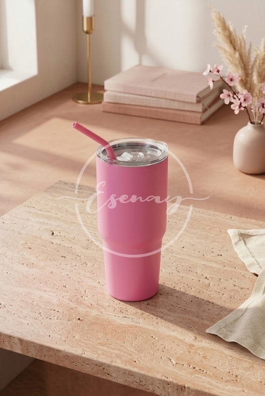 MakerFlo 30oz Tumbler Image | 1 Styled Image Mockup | Pink
