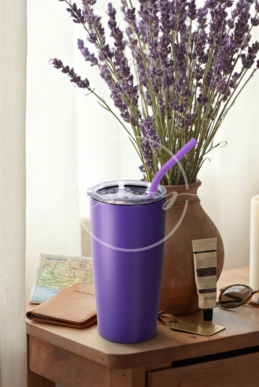 MakerFlo 20oz Tumbler Image | 1 Styled Image Mockup | Purple