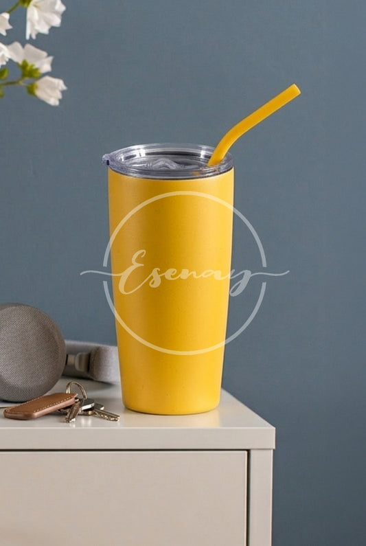 MakerFlo 20oz Tumbler Image | 1 Styled Image Mockup | Yellow