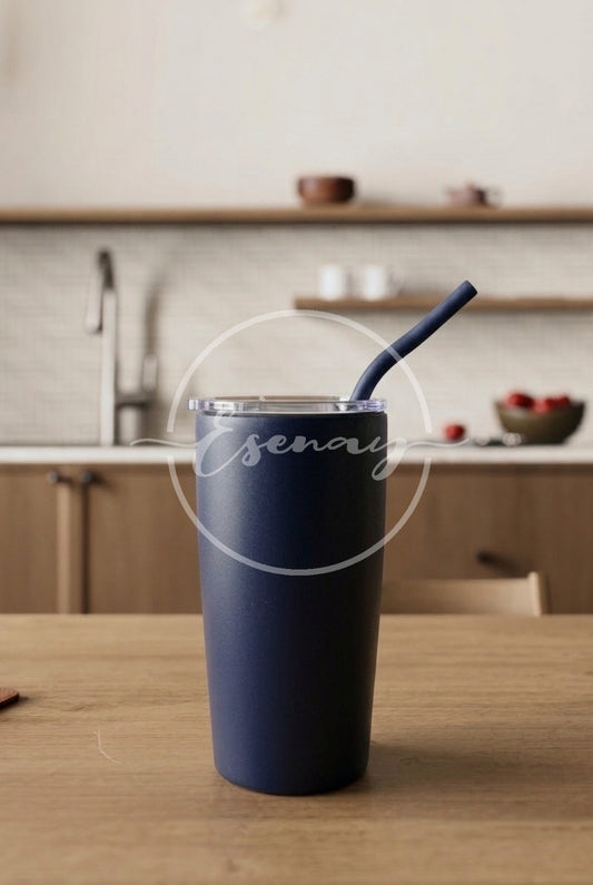 MakerFlo 20oz Tumbler Image | 1 Styled Image Mockup | Navy