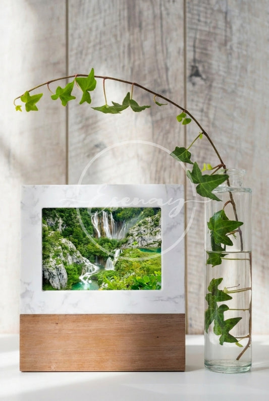MakerFlo Marble & Wood Picture Frame Image Bundle | 5 Styled Image Mockups