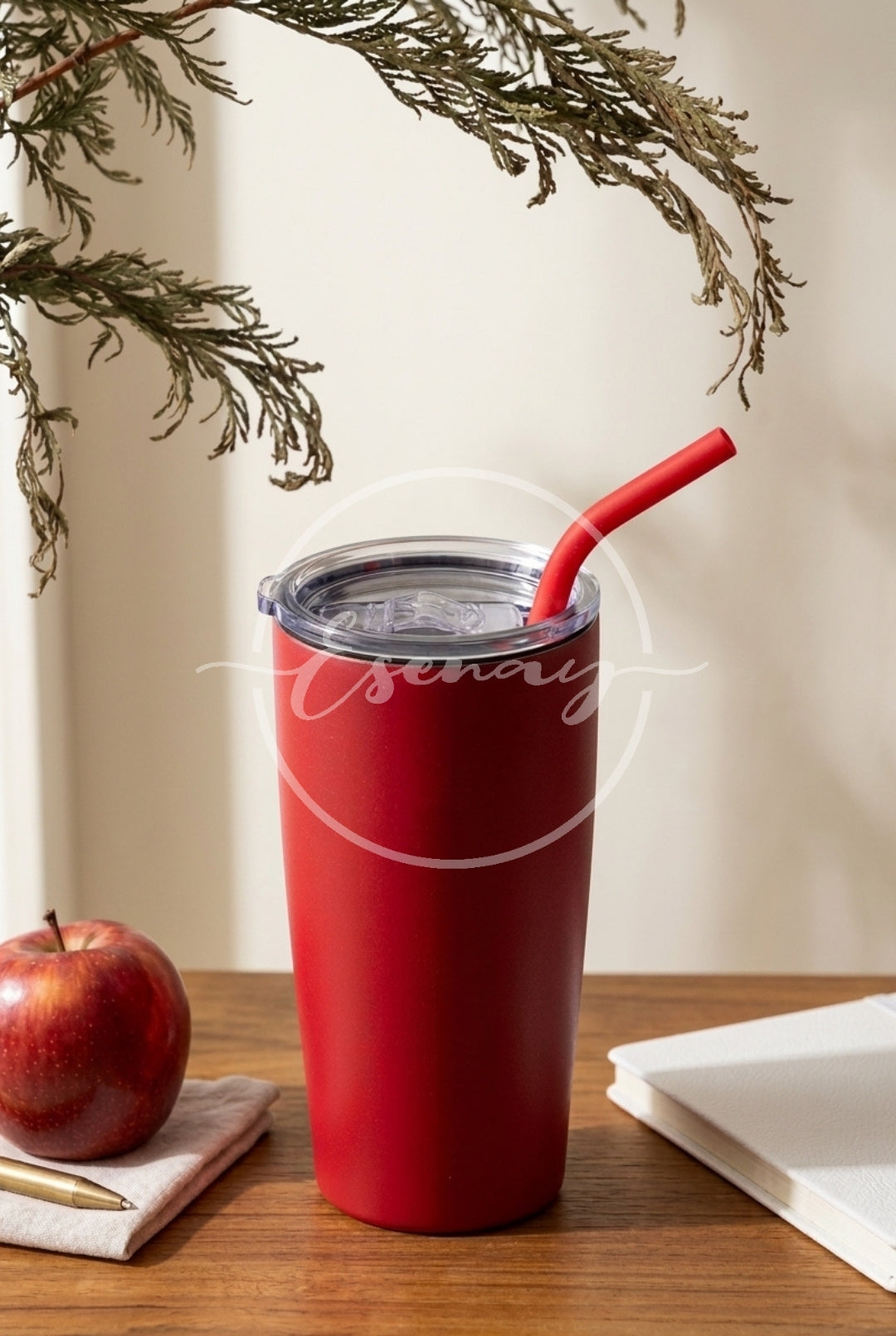 MakerFlo 20oz Tumbler Image | 1 Styled Image Mockup | Red