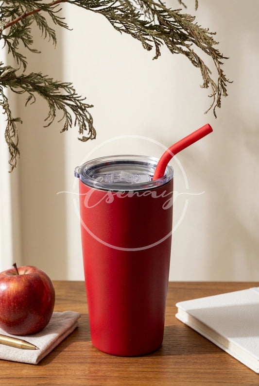 MakerFlo 20oz Tumbler Image | 1 Styled Image Mockup | Red