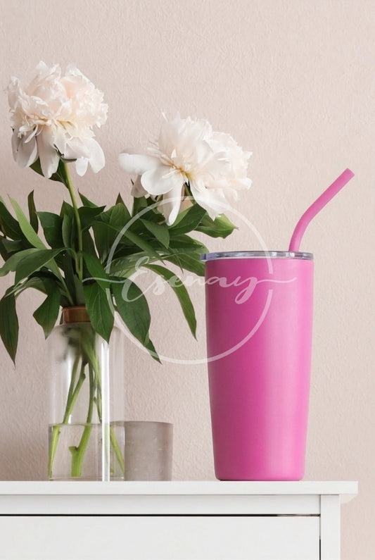 MakerFlo 20oz Tumbler Image | 1 Styled Image Mockup | Pink