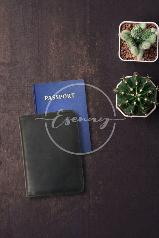 MakerFlo Laserette Passport Wallet Images Set | 2 Styled Image Mockups | Black
