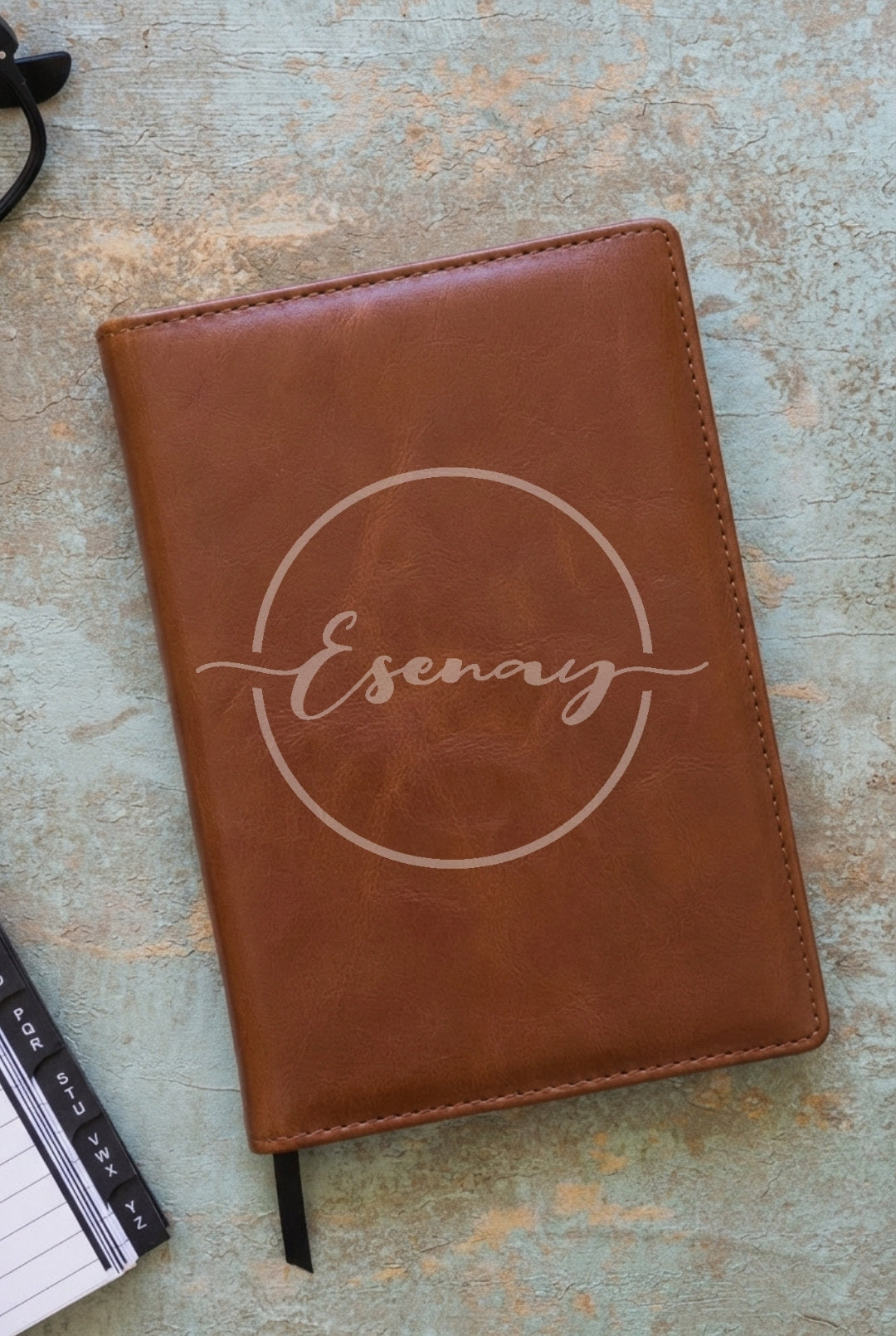 MakerFlo Laserette Notebook Journal Images Set | 3 Styled Image Mockups | Dark Brown