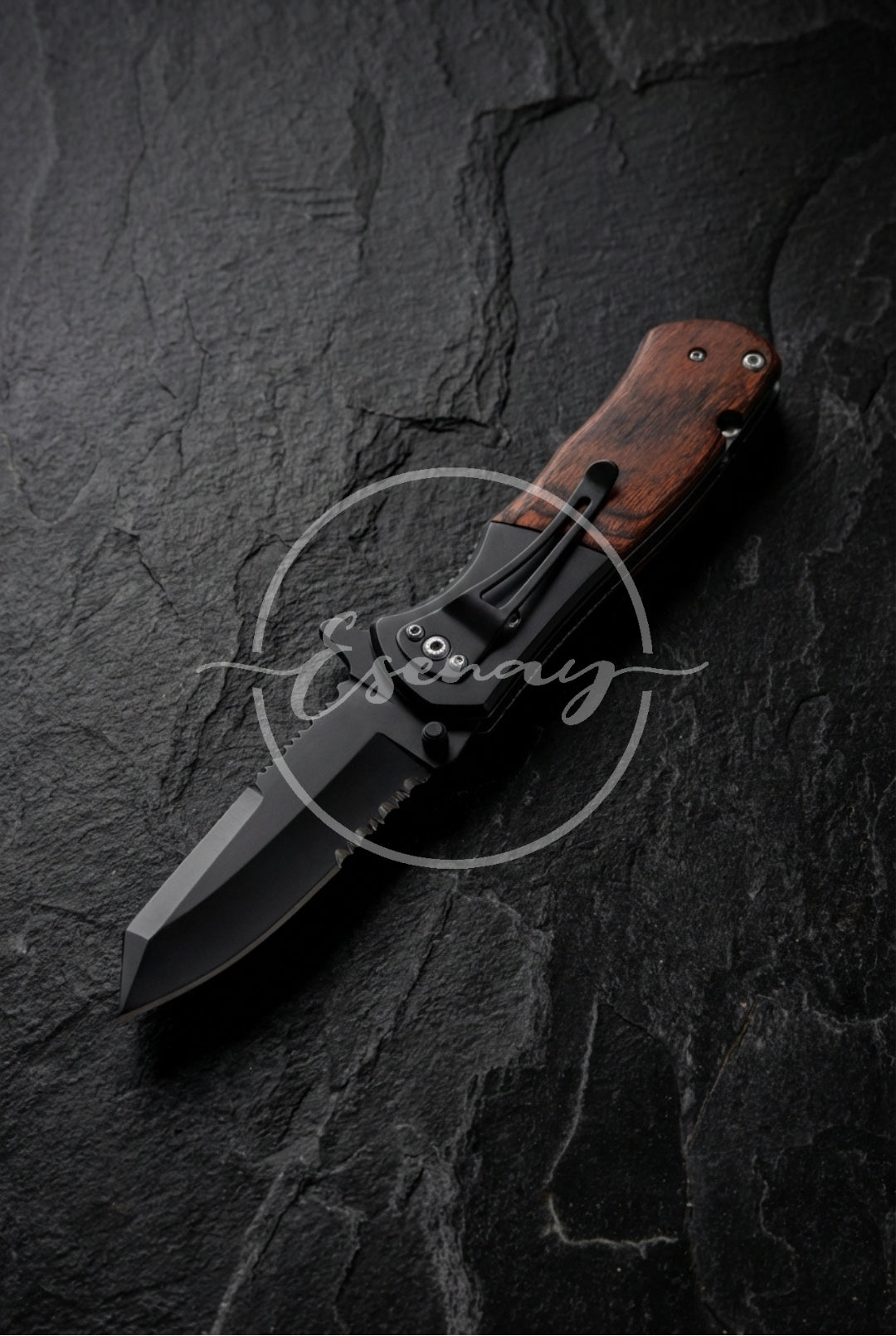MakerFlo Pocket Knife Images | 3 Styled Image Mockups | Rosewood