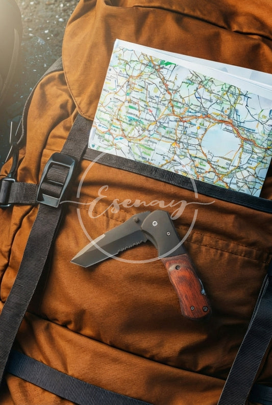 MakerFlo Pocket Knife Images | 3 Styled Image Mockups | Rosewood