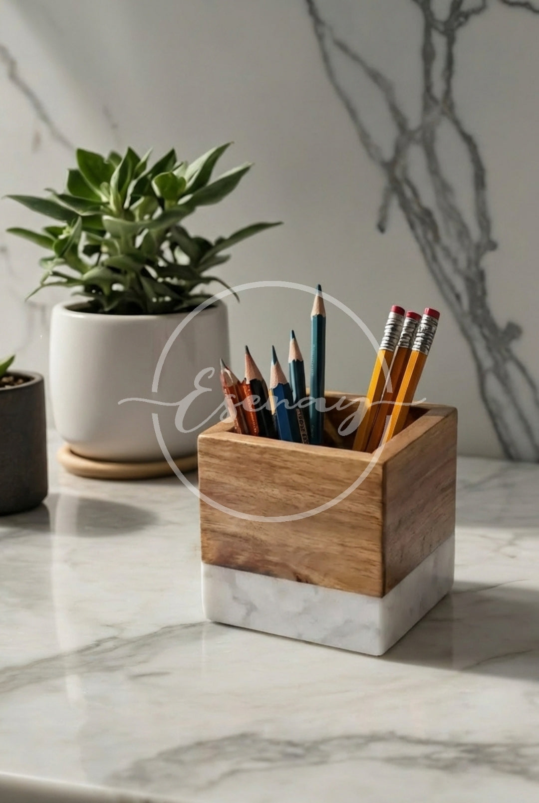 MakerFlo Marble Pen/Pencil Holder Image Bundle | 7 Styled Image Mockups