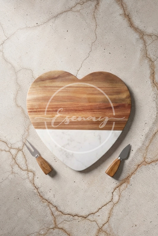 MakerFlo Heart Serving Board Images Set 1 | 2 Styled Image Mockups